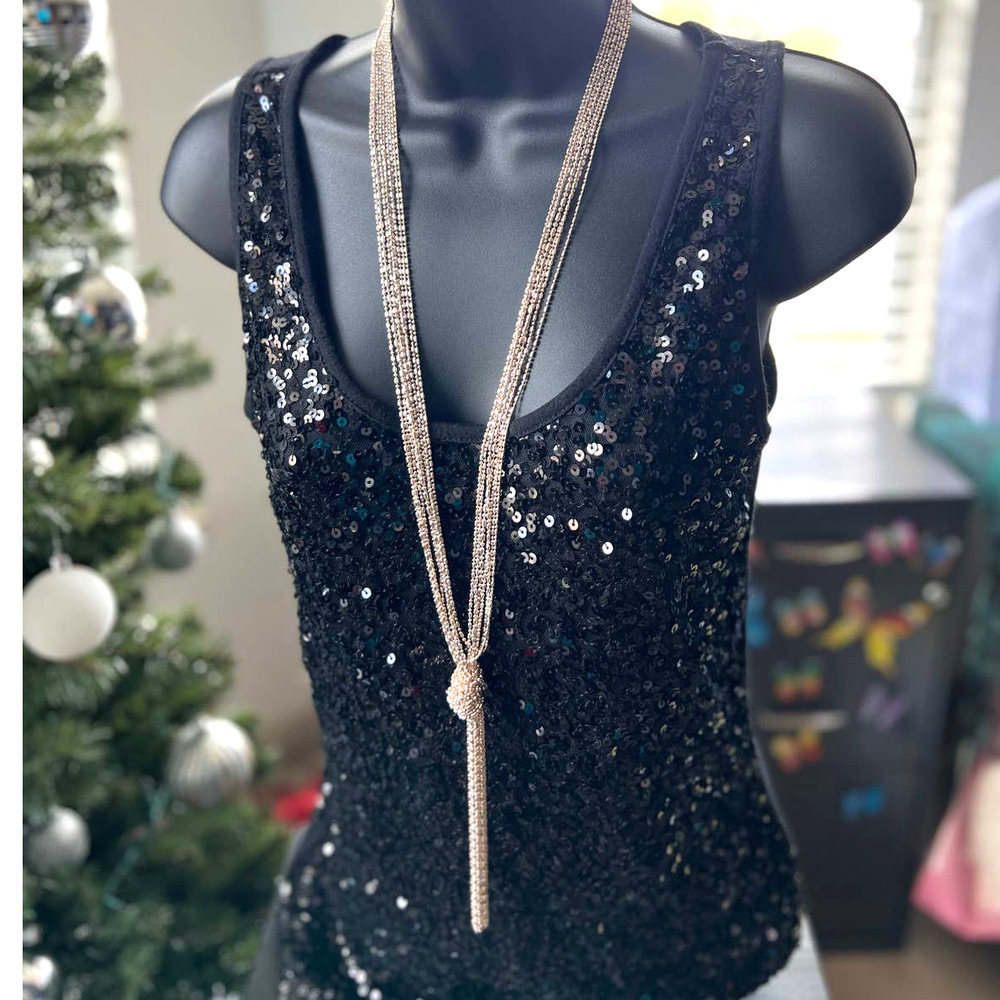 Lariat Rope Gold V Necklace